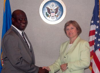 EEOC Chair Cari M. Dominguez and Dr. Oluseyi Kuforiji