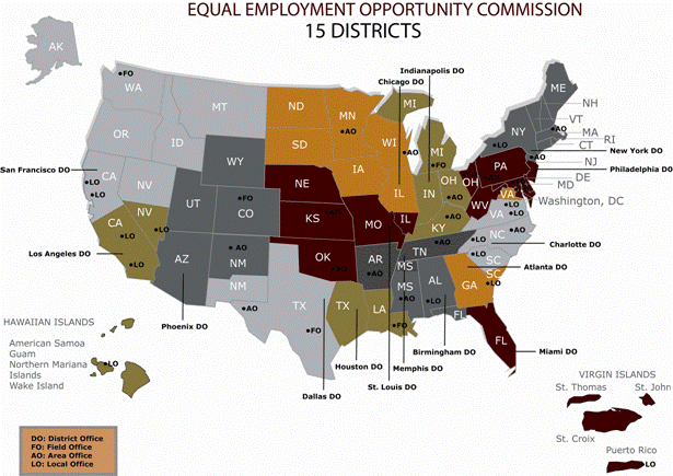 Map of EEOC Field Offices