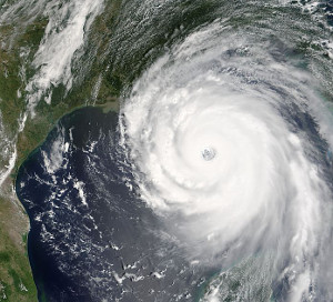 Satellite view of Hurricane Katrina
